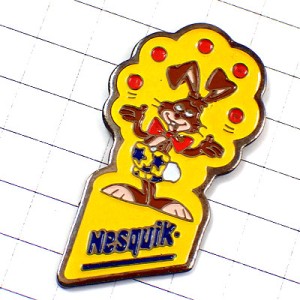 ピンバッジ・ウサギＮシリアル穀物ネスクイック社 NESQUIK CHOCOLATE HUMOUR MUESLI