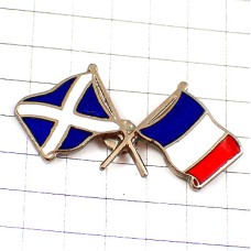 ピンバッジ・スコットランドとフランス交差する国旗 FRANCE-SCOTLAND FLAG