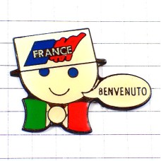 ピンバッジ・ワールドカップ1998年サッカーフランス大会イタリア国旗 WORLD-CUP-1998 FRANCE-98 ITALIA ITALY BENVENUTO 