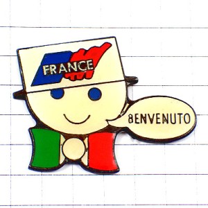 ピンバッジ・ワールドカップ1998年サッカーフランス大会イタリア国旗 WORLD-CUP-1998 FRANCE-98 ITALIA ITALY BENVENUTO 