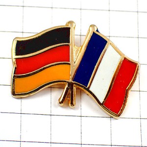 ピンバッジ・フランスとドイツ交差する国旗 GERMANY DEUTSCHLAND FLAG FRANCE