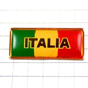 ピンバッジ・イタリアの国旗グリーン白赤３色 ITALIA FLAG ITALY