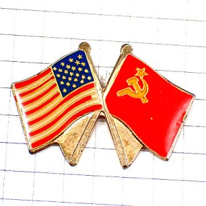 ピンバッジ・アメリカ星条旗/USAソ連時代ロシア国旗ソビエト連邦 USA USSR RUSSIA FLAG