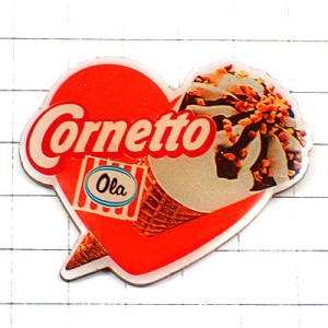 ピンバッジ・アイスクリームお菓子コーン CORNETTO