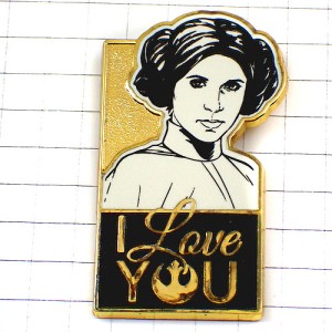 ピンバッジ・レイア姫スターウォーズ映画アイラブユー大好きディズニー PRINCESS-LEIA I-LOVE-YOU I-KNOW HAN-AND-LEIA STAR-WARS DISNEY