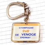 キーホルダー・シャンパーニュ壜ドゥヴノージュ葡萄酒ライオン紋章ブルボン社製 CHAMPAGNE-DE-VENOGE EPERNAY FRANCE