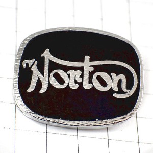 ブローチ・黒ノートン二輪イギリスのバイク英国UKオートバイ NORTON ENGLAND