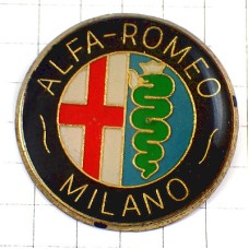 ピンバッジ・アルファロメオ蛇ヘビと十字ロゴ車 ALFA-ROMEO ITALIA ITALY