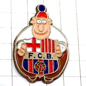 ピンバッジ・FCバルセロナ紋章サッカー球バルサ道化師 FCB BARCA FC-BARCELONA SPAIN BARCELONA