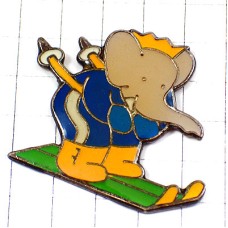 ピンバッジ・ぞうのババールのスキー象 BABAR SKIING