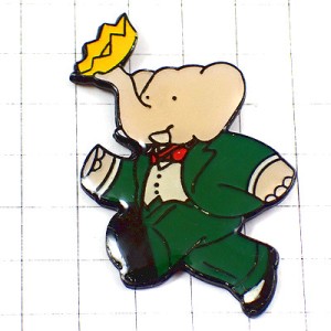 ピンバッジ・ぞうのババール王冠と象 BABAR