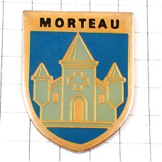 ピンバッジ・モルトー青い教会の紋章 MORTEAU FRANCE