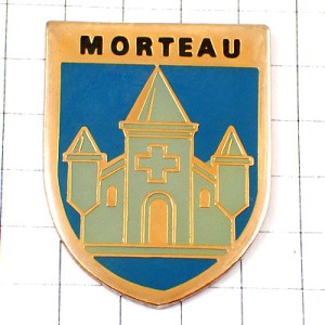 ピンバッジ・モルトー青い教会の紋章 MORTEAU FRANCE