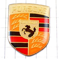 ピンバッジ・ポルシェ車エンブレム黒馬 PORSCHE GERMANY