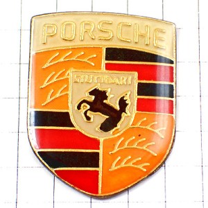 ピンバッジ・ポルシェ車エンブレム黒馬 PORSCHE GERMANY