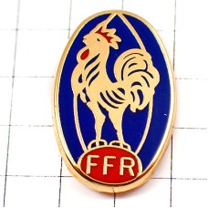 ピンバッジ・ラグビーの球ニワトリ雄鶏フランス国鳥 FFR FEDERATION-FRANCAISE-RUGBY FRANCE