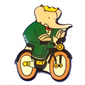 ピンバッジ・ぞうのババール自転車に乗る王様 BABAR