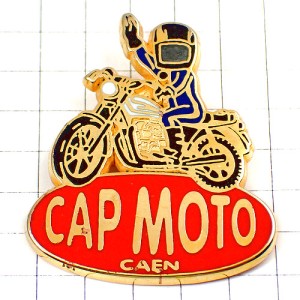 ピンバッジ・バイク二輪オートバイでツーリング CAP-MOTO BIKER