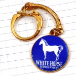 キーホルダー・白い馬ホワイトホース酒スコッチウイスキー WHITE-HORSE SCOTCH WHISKY SCOTLAND