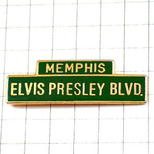 ピンバッジ・エルビスプレスリー通りミュージック音楽メンフィス/USAアメリカ米国 ELVIS-PRESLEY MEMPHIS USA