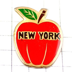 ピンバッジ・ニューヨーク街ビッグアップル林檎りんごアメリカ/USA米国 APPLE NEW-YORK