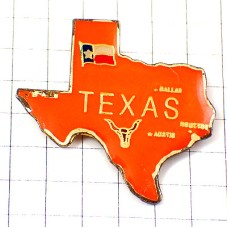 ピンバッジ・バッファロー野牛テキサス州アメリカ/USA地図型 TEXAS STATE MAP