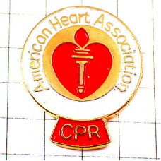 ピンバッジ・医療アメリカ心臓協会ハート赤 AMERICAN-HEART-ASSOCIATION CPR