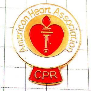 ピンバッジ・医療アメリカ心臓協会ハート赤 AMERICAN-HEART-ASSOCIATION CPR