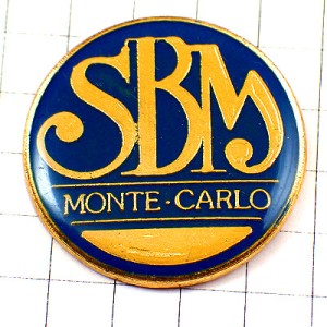 ピンバッジ・モンテカルロ「ＳＢＭ」アルファベット金色ゴールド