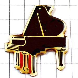 ピンバッジ・グランドピアノ音楽楽器 BLACK PIANO