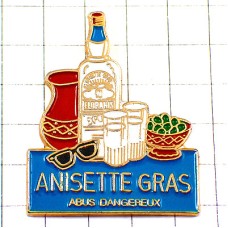 ピンバッジ・アニス酒の瓶サングラス黒い眼鏡メガネ南仏 ANISETTE-GRAS PASTIS PROVENCE FRANCE