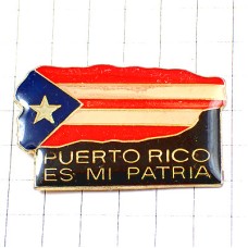 ピンバッジ・プエルトリコ国旗柄の地図スター星わたしの祖国 FLAG PUERTO-RICO