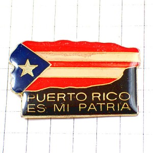 ピンバッジ・プエルトリコ国旗柄の地図スター星わたしの祖国 FLAG PUERTO-RICO