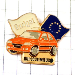 ピンバッジ・レンタカー車バジェット社 BUDGET RENT-A-CAR EUROPE FLAG