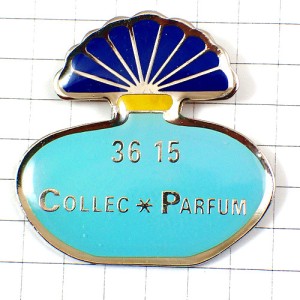 ピンバッジ・ペパーミントブルー香水壜パルファン青パフューム COLLEC-PARFUM