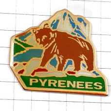 ピンバッジ・ピレネー山脈の茶色いクマ熊 PYRENNEES MOUNTAIN FRANCE