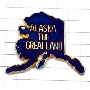 ピンバッジ・アラスカ州アメリカ地図型/USA米国 ALASKA MAP USA