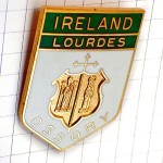 ブローチ・アイルランド巡礼の旅ルルド聖地カトリック紋章OSSORY IRELAND LOURDES PELERINAGE BROOCH