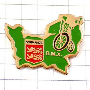 ピンバッジ・自転車ＢＭＸマウンテンバイク二輪ノルマンディ地方 BMX NORMANDIE MAP FRANCE