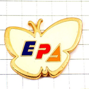 ピンバッジ・チョウチョウ白い蝶々ＥＰＡ