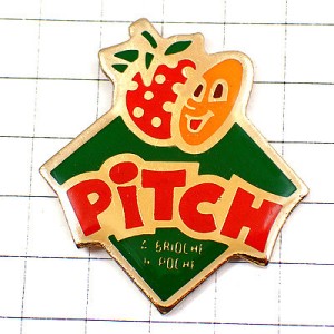 ピンバッジ・笑顔とイチゴ苺ストロベリーいちご果物 PITCH BRIOCHE FRANCE