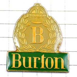 ピンバッジ・バートンＢ王冠月桂樹 BURTON ENGLAND