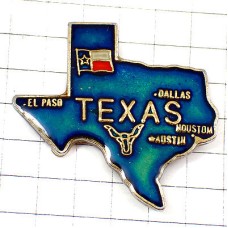 ピンバッジ・牛の頭テキサス州アメリカ/米国USA地図型 TEXAS STATE MAP