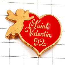 ピンバッジ・バレンタインデー天使とハート型エンジェル SAINT-VALENTIN