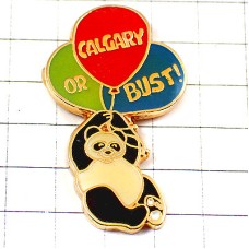 ピンバッジ・パンダと風船カナダのカルガリー赤緑青 PANDA  CALGARY-1988 CANADA