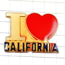 ピンバッジ・カリフォルニア大好きアメリカ真っ赤なハート I-LOVE-CALIFORNIA USA