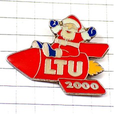 ピンバッジ・サンタクロース贈物クリスマス赤いロケットのソリ LTU-INTERNATIONAL-AIRWAYS GERMANY