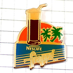 ピンバッジ・ネスカフェ太陽インスタントコーヒーやしの木 NESCAFE NESTLE SWISS