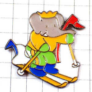 ピンバッジ・ぞうのババールのスキー象 BABAR SKIING