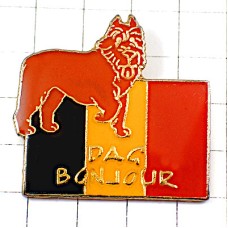 ピンバッジ・ふさふさの犬ベルギー国旗 BELGIUM FLAG DAG BONJOUR